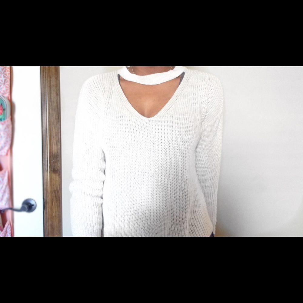 Cream cutout  sweater